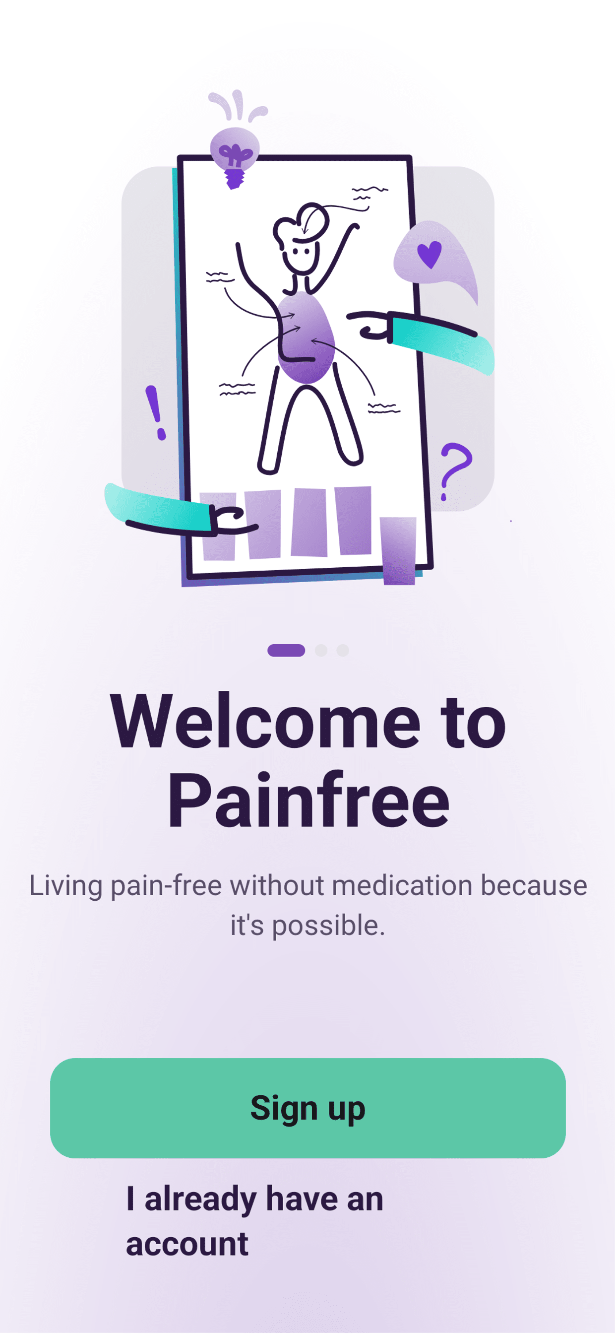 Painfree app interface screenshot
